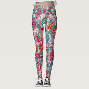 Leggings Patrón floral chino colorido