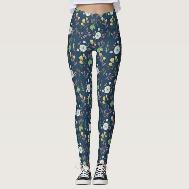 Leggings Patrón floral colorido (Anverso)