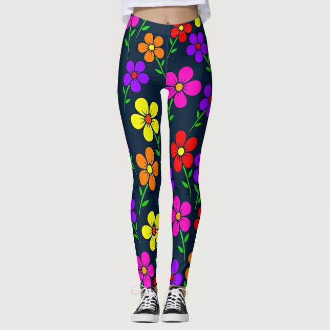 Leggings Patrón floral colorido (Anverso)