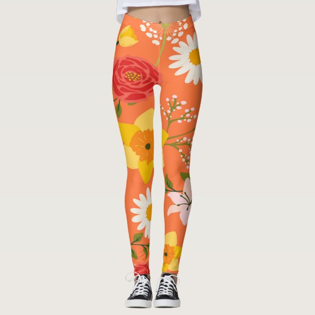 Leggings Patrón floral colorido (Anverso)