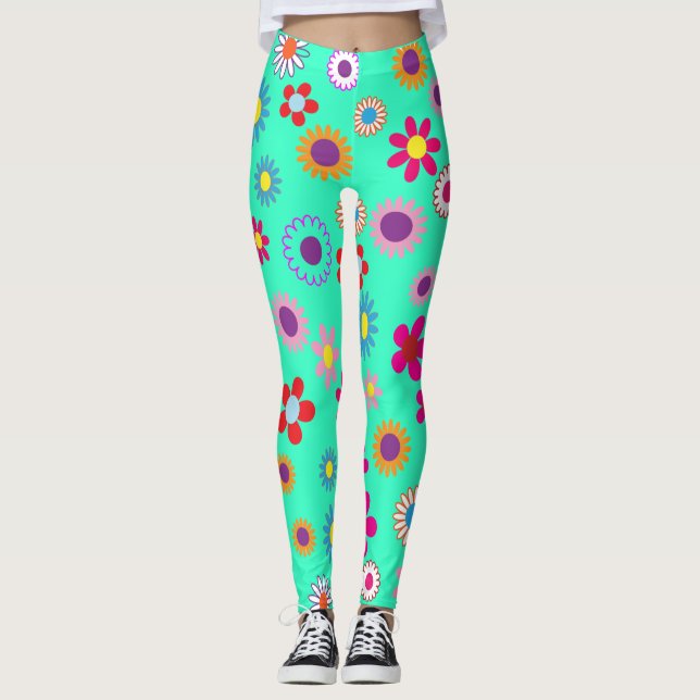 Leggings Patrón floral colorido (Anverso)