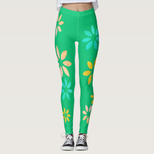 Leggings Patrón floral colorido artístico Ejercicio de pier
