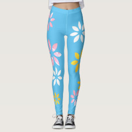 Leggings Patrón floral colorido artístico Ejercicio de pier
