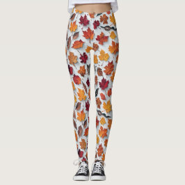 Leggings Patrón floral con hojas caídas 4 - Piernas