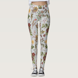 Leggings Patrón floral de acuarela vintage 2508.LGrey BG