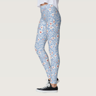 Leggings Patrón floral de bloques de madera