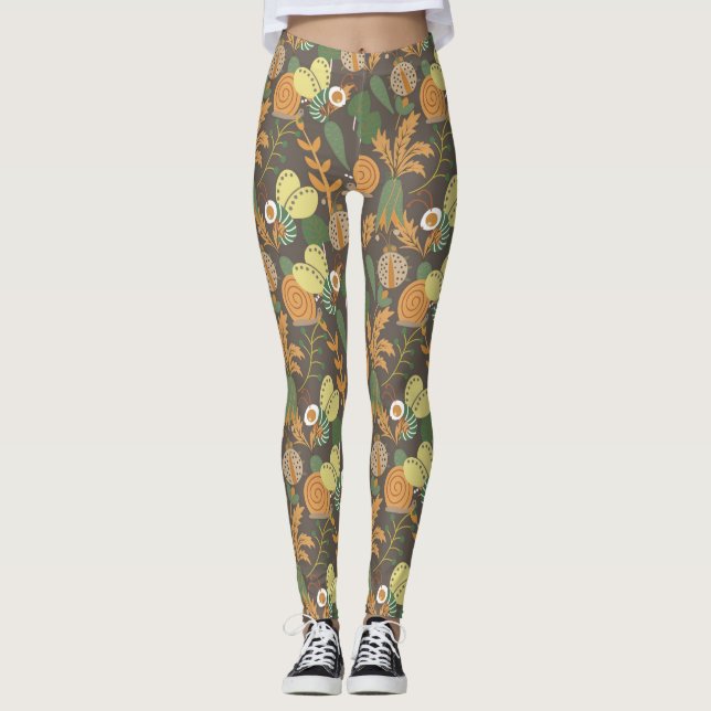 Leggings Patrón floral de bonito (Anverso)