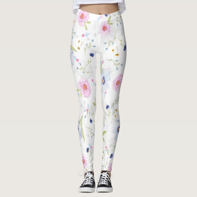 Leggings Patrón floral de bonito (Anverso)