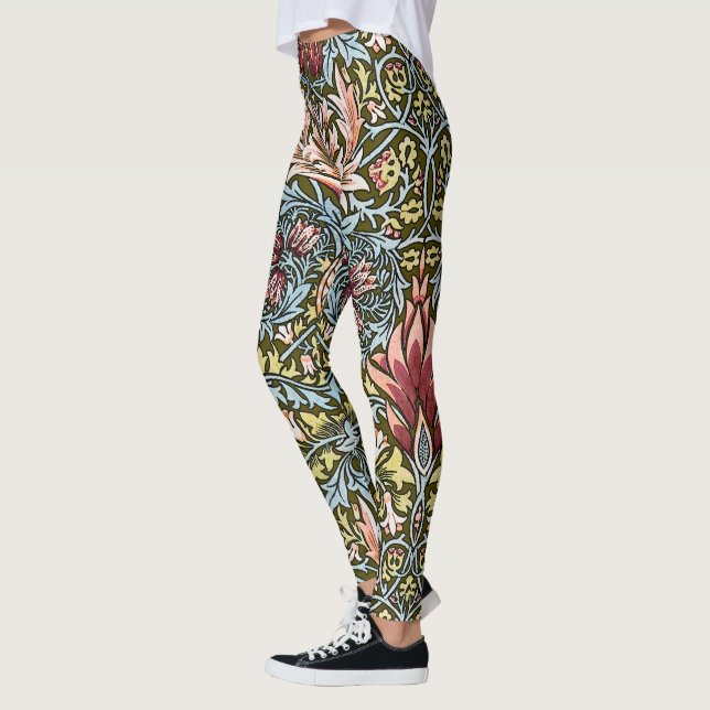 Leggings Patrón floral de cabeza de serpiente de William Mo (Izquierda)
