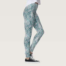 Leggings Patrón floral de ciruela de primavera