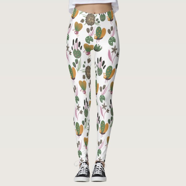 Leggings Patrón floral de corte (Anverso)