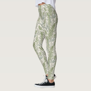 Leggings Patrón floral de Green Leafy Garden