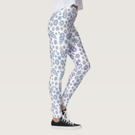 Leggings Patrón floral de gris y lavanda