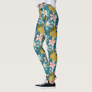 Leggings Patrón floral de Hibiscus tropical