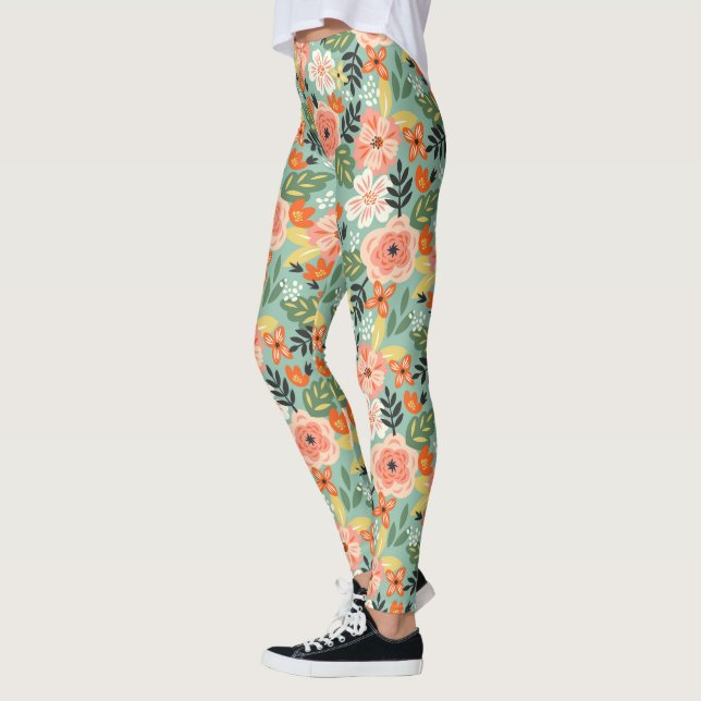 Leggings Patrón floral de jardín (Izquierda)