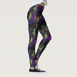 Leggings Patrón floral de Mardi Gras