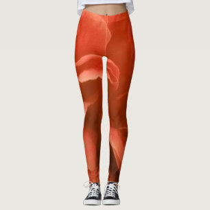 Leggings Patrón floral de mármol Naranja quemado