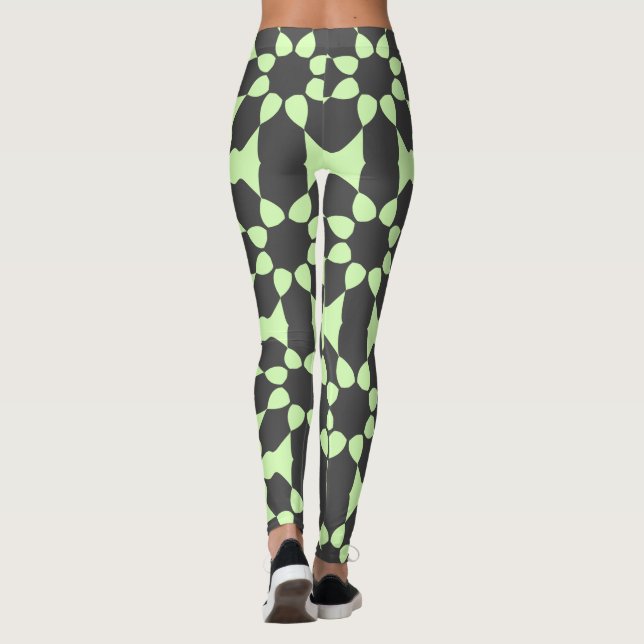 Leggings Patrón floral de oliva gris elegante (Reverso)