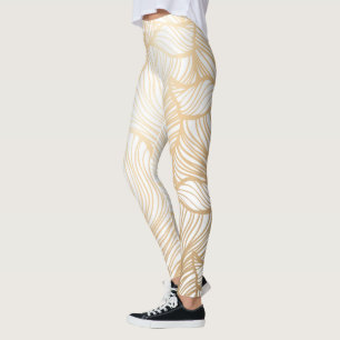 Leggings Patrón floral de oro de Damask