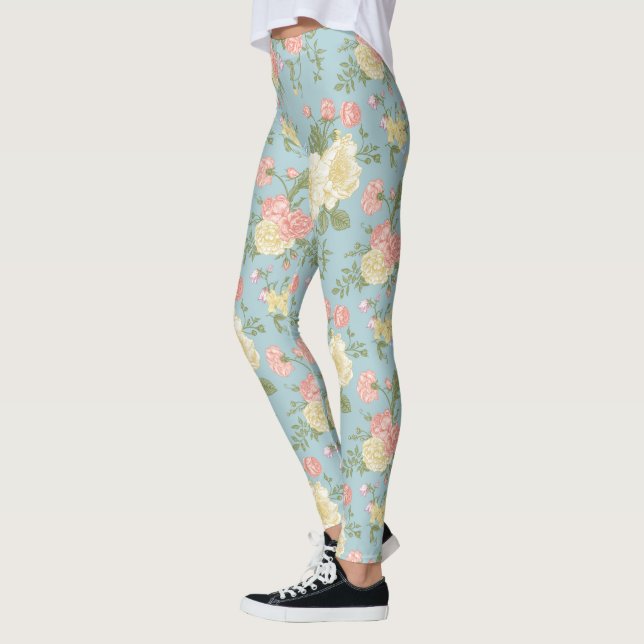 Leggings Patrón floral de Peony Garden (Izquierda)