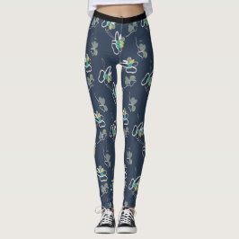 Leggings Patrón floral de primavera azul de Guay