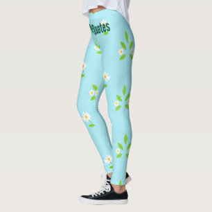 Leggings Patrón floral de primavera minimalista