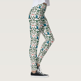 Leggings Patrón floral de tortuga marina tropical | Océano 