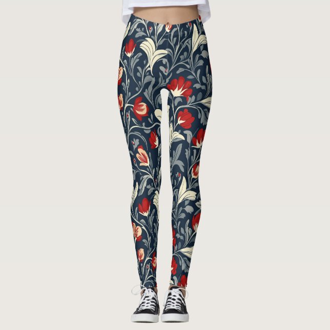 Leggings Patrón floral de William Morris (Anverso)