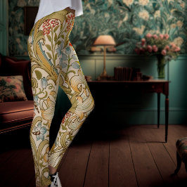 Leggings Patrón floral de William Morris Lily Art Nouveau