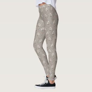 Leggings Patrón floral de zorro de maíz de animal forestal