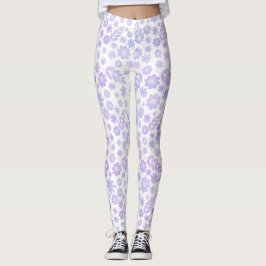 Leggings Patrón floral dibujado a mano de lavanda