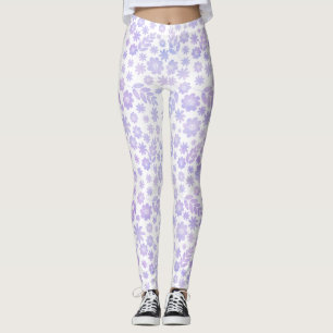 Leggings Patrón floral dibujado a mano de lavanda