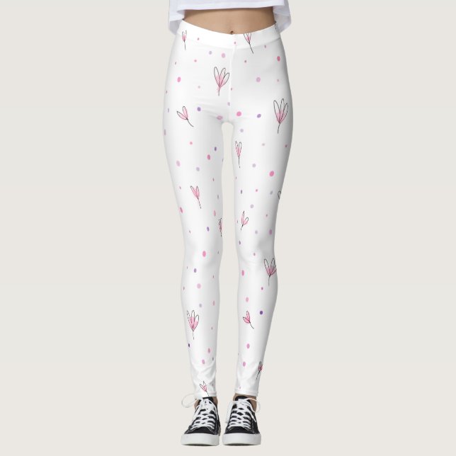 Leggings Patrón floral dibujado simple (Anverso)