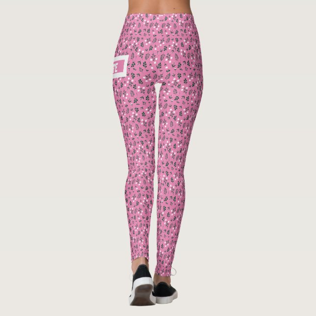 Leggings Patrón floral elegante rústico (Reverso)