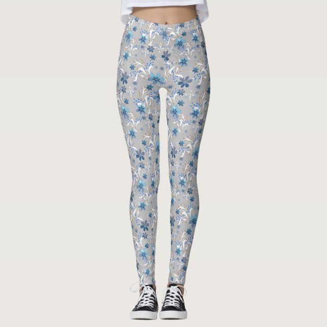 Leggings Patrón floral, flores, estampado floral (Anverso)