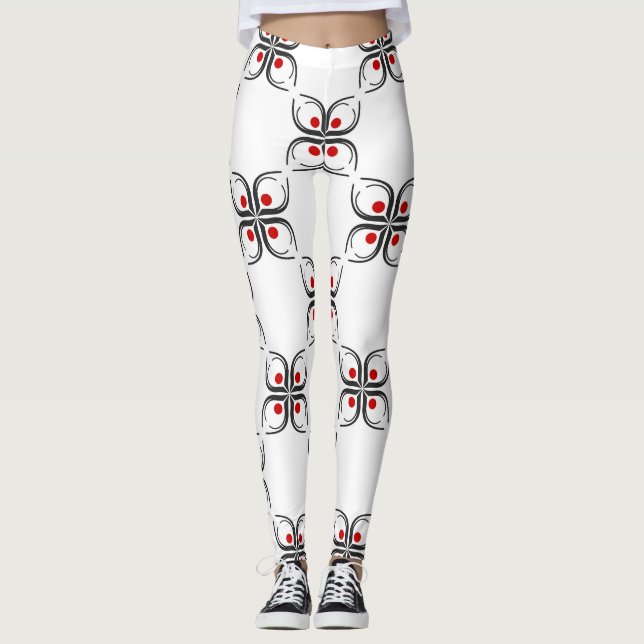 Leggings Patrón floral geométrico (Anverso)