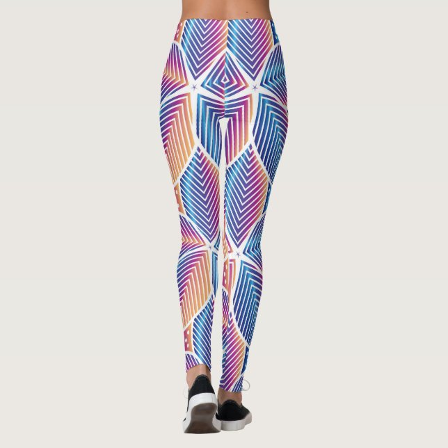 Leggings Patrón floral geométrico vibrante (Reverso)
