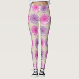 Leggings Patrón floral germérico rosa y púrpura