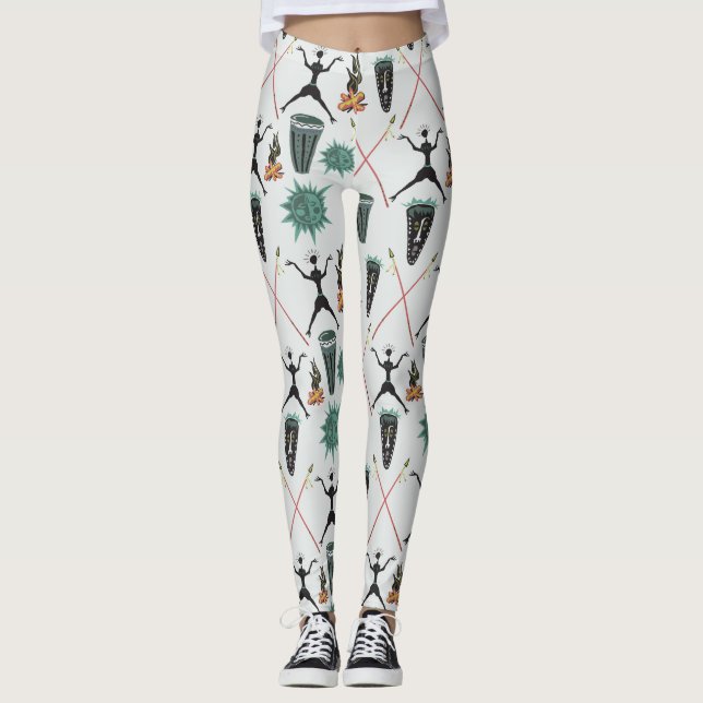 Leggings Patrón floral giratorio (Anverso)