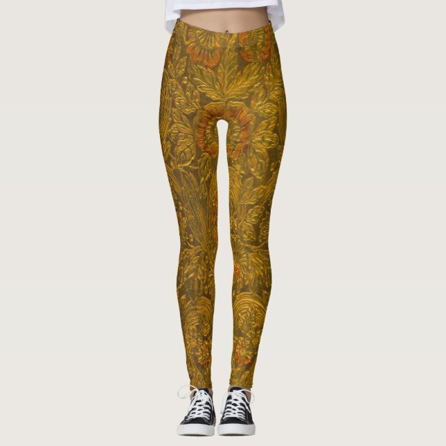 Leggings Patrón floral Grabado en relieve de Alamante de Vi (Anverso)