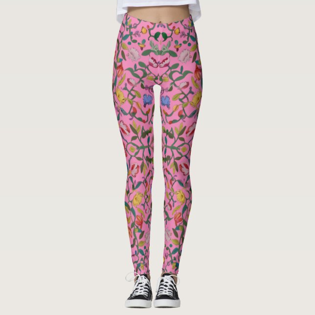 Leggings Patrón floral intrincado suave (Anverso)