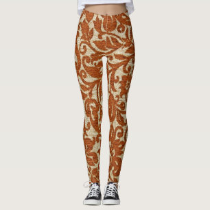Leggings Patrón floral javanés: textura tejida.