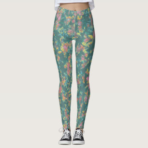 Leggings Patrón floral multicolor con tónica terrestre
