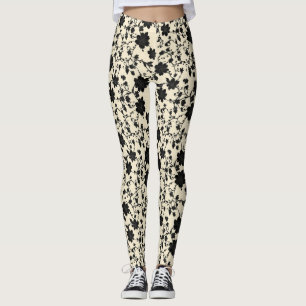 Leggings Patrón floral negro intrincado