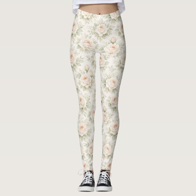 Leggings Patrón floral nupcial (Anverso)