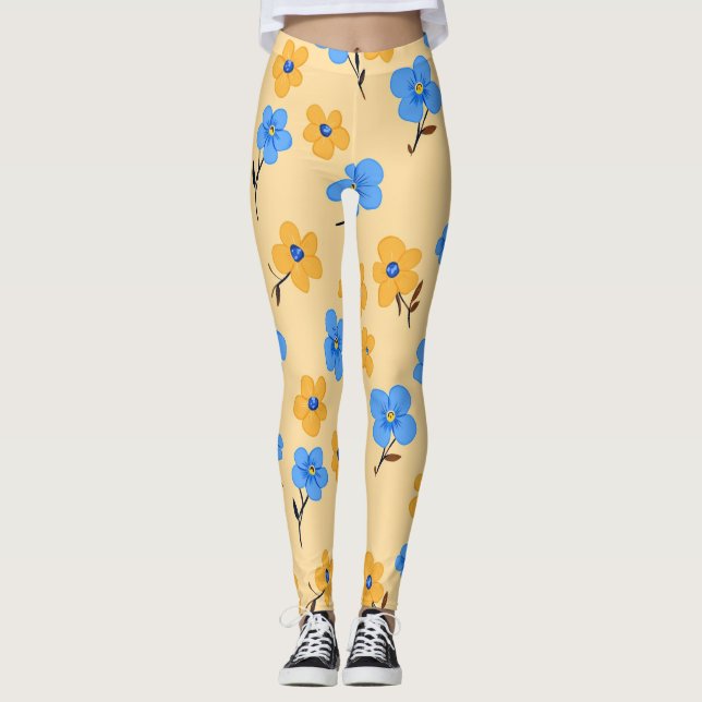 Leggings Patrón floral Olvidar-Me-Not (Anverso)