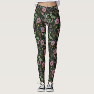 Leggings Patrón floral oscuro