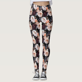 Leggings Patrón floral Oscuro Peonies