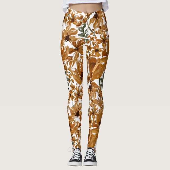 Leggings Patrón Floral Otoñal Rústico (Anverso)