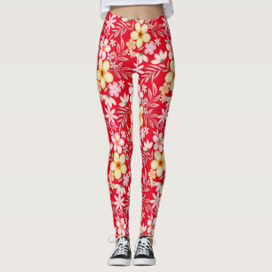 Leggings Patrón Floral Pastel C03.bw Rojo BG